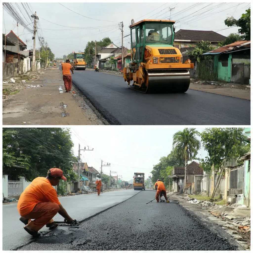 Pengaspalan Hotmix Sawangan