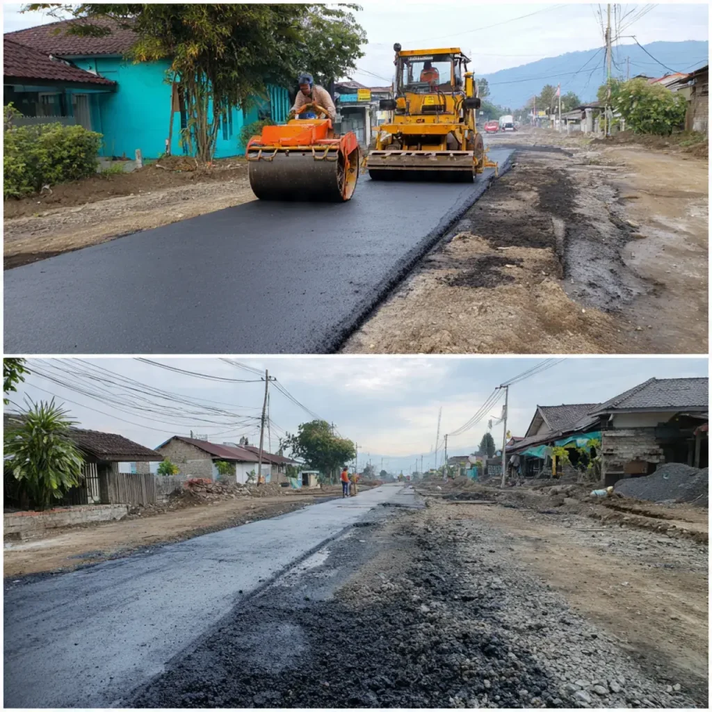 Proyek Pengaspalan di Cimanggis